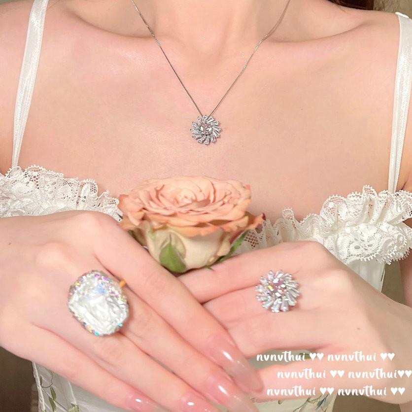 Серьги-клипсы Papalacha с узором «Цветок-вихрь», Маргарита, с покрытием из 18-каратного золота, Розовый цветок Барби, Циркониевое колье