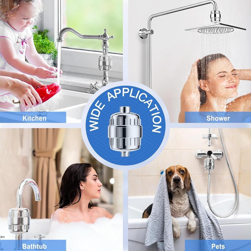 Фильтр для душа, 20-ступенчатый фильтр для насадки для душа, картриджи для жесткой воды, умягчитель воды, фильтр для душа высокого давления, удаление фторида хлора