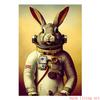 Retro Steampunk Cat Wolf Astronaut Rabbit Poster Art Canvas Painting Funny Animal Tiger Gorilla Poster Living Room Home Decor