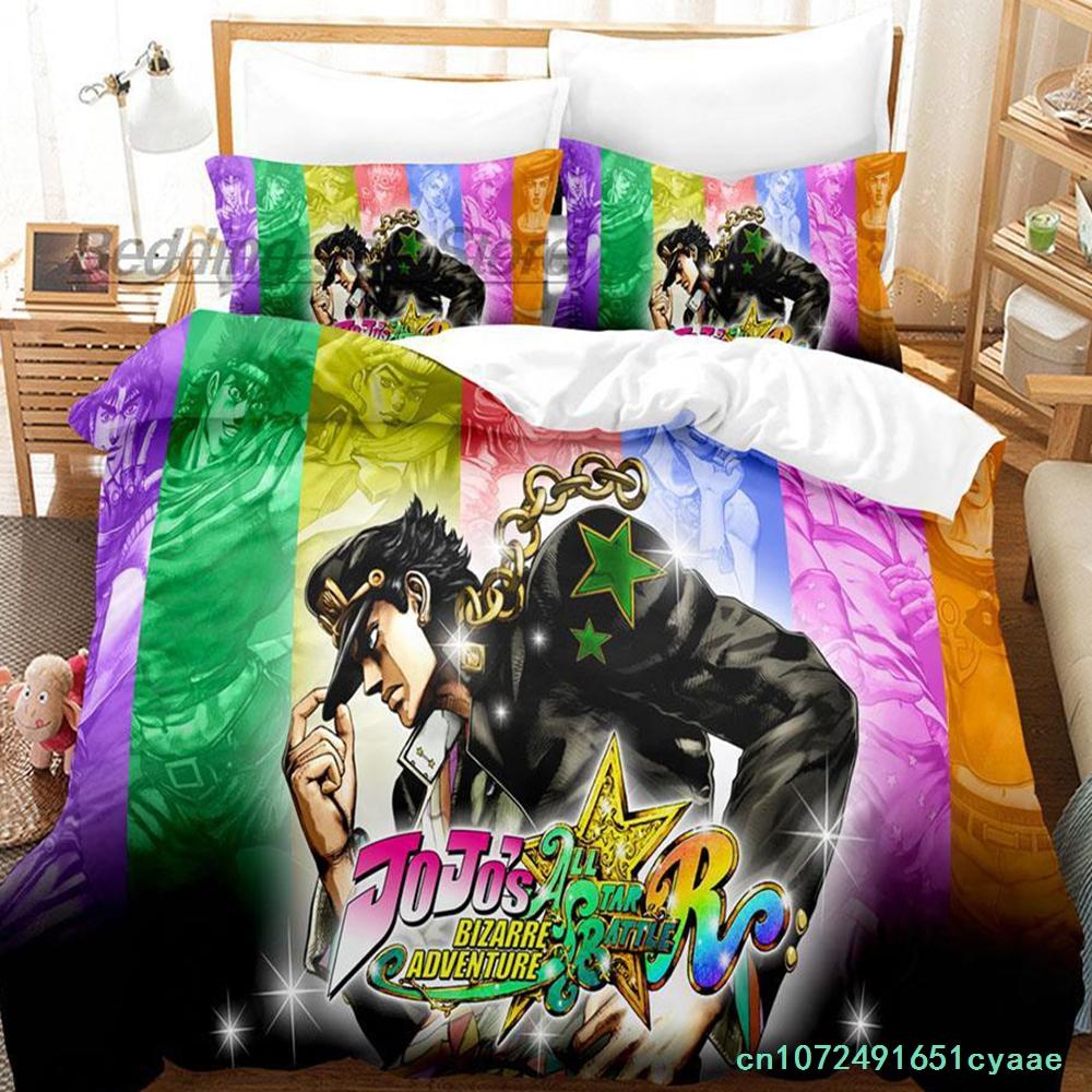 Постельное белье JoJo's Bizarre Adventure Односпальное Полуторное Двуспальное Queen King Размер Комплект Постельного Белья Для Взрослых Детей Спальни Пододеяльник Комплекты 3D Печать Аниме