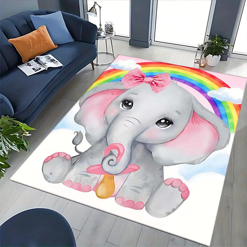 1pc Rainbow Elephant Chair Mat, Non-Slip Carpet for Office Chairs, Festive Gift, Suitable for All Seasons, Decorative for Home and Office, Living Room