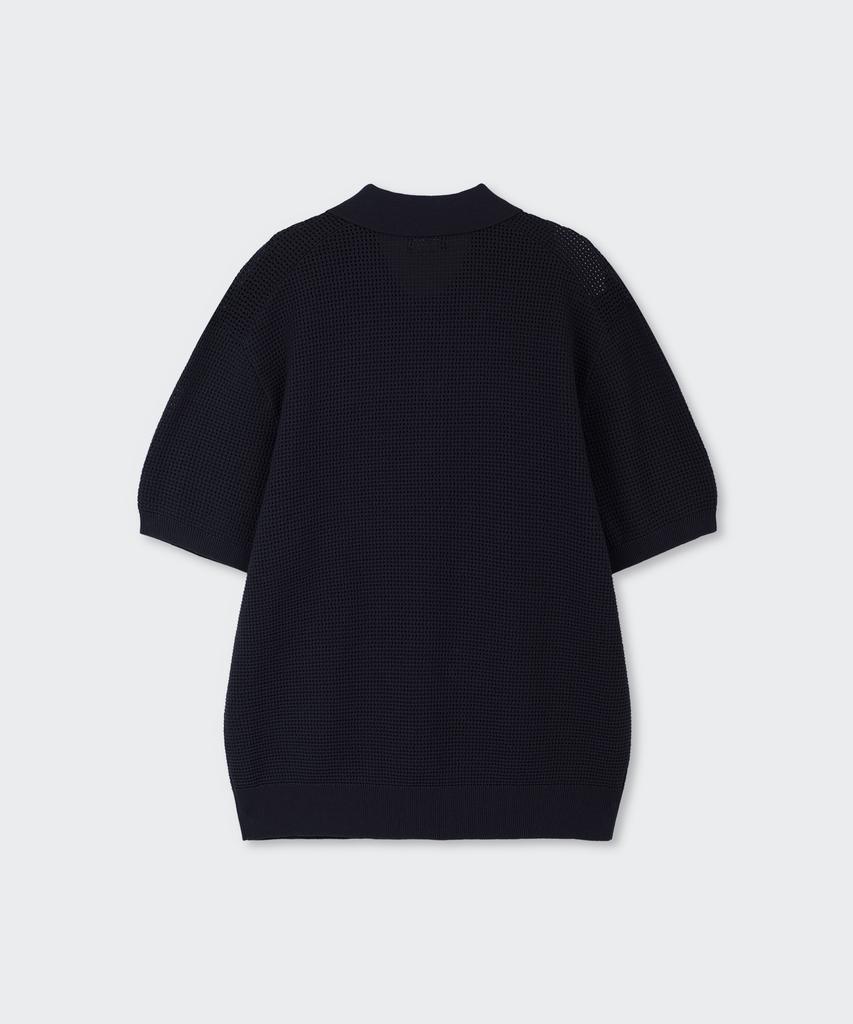 MUSINSA STANDARD Crochet Knitted Polo Shirt [Navy]
