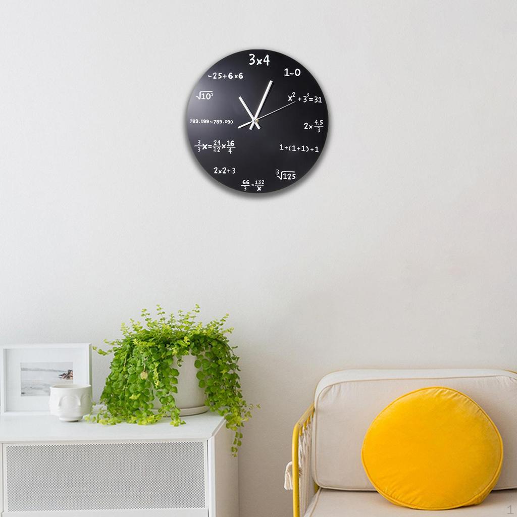 Математические настенные часы, акриловое зеркало, прочные круглые, не тикающие, для гостиной, спальни