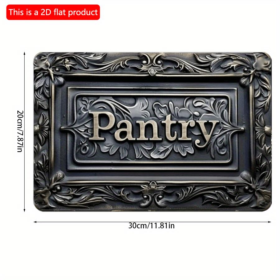 2d Flat 30*20cm, Classical Floral Food Storage Wooden Sign, Victorian Style Retro Poster Wall Decor, Suitable for Kitchen, Bar, Tavern Garden, Bedroom