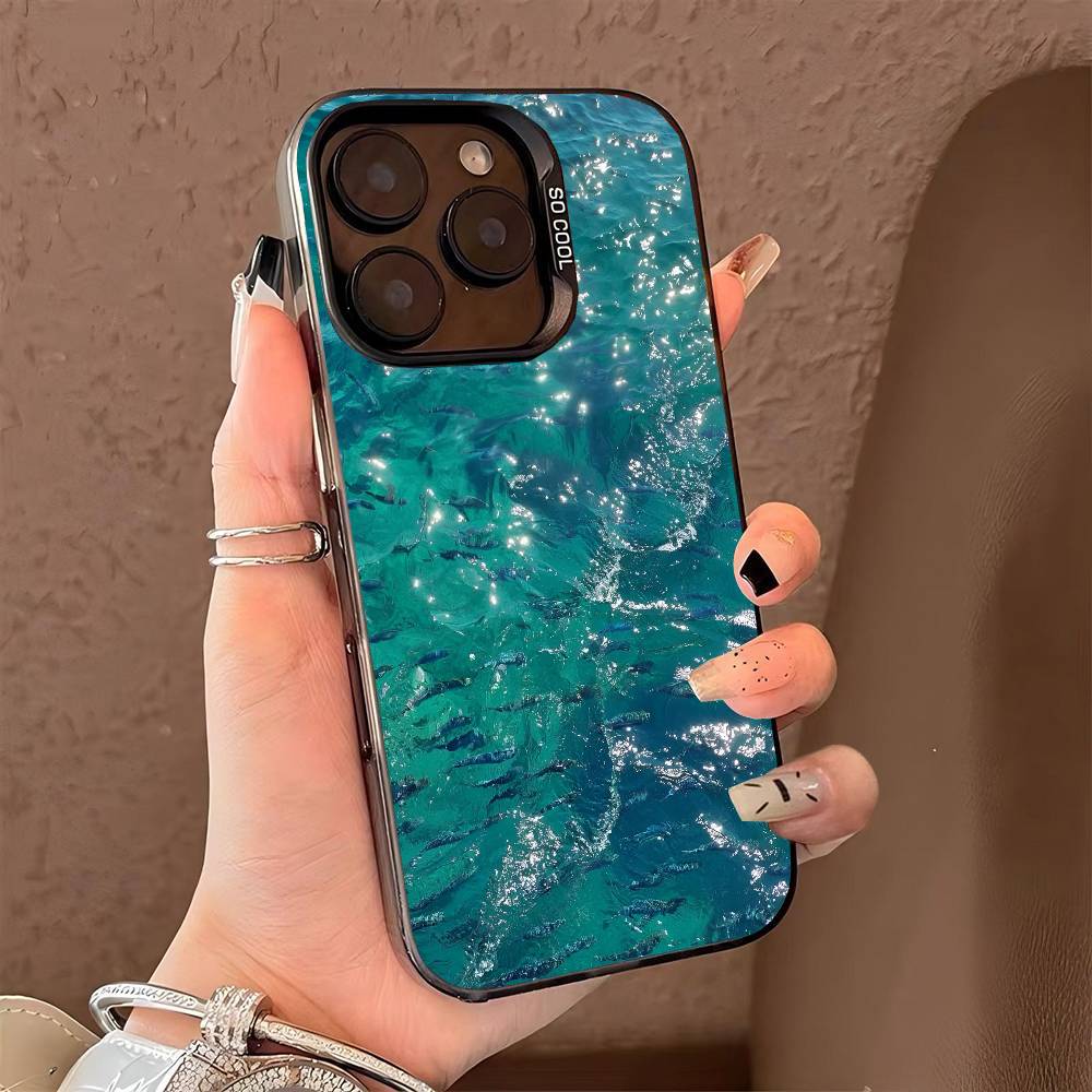 Чехол для телефона с волнами для iPhone 17 17Air 16 15 14 13 12 11 Pro Max Plus Цветной Серебристый