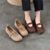 Ретро Туфли на плоской подошве Натуральная кожа Удобные Мягкая подошва Мелкие Универсальные Женские туфли