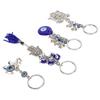 4pcs Blue Eye Keychain Good Luck Universal Elephant Hand Tortoise Keychain Set for Women Men Daily Use
