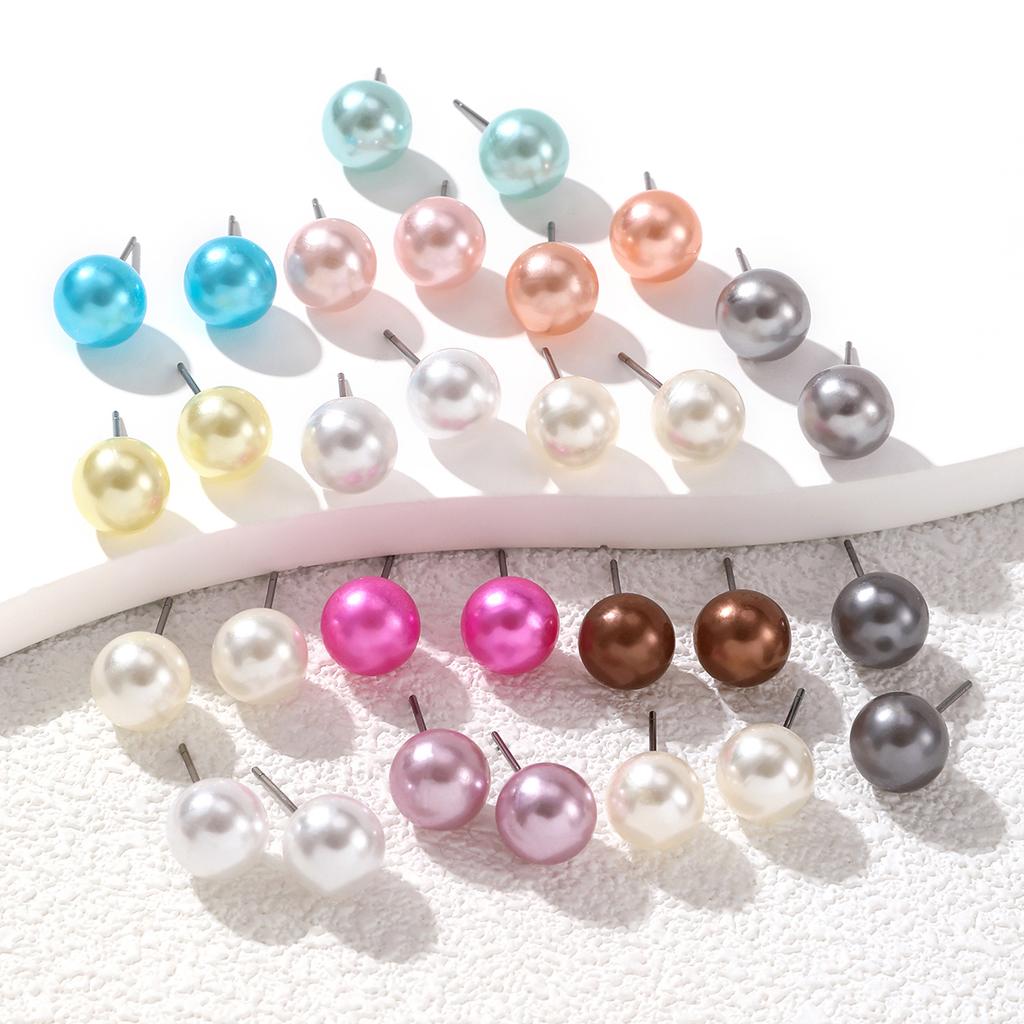 15 пар простых разноцветных серег-пусетов с имитацией циркона, корейские серьги с шариками, элегантные женские серьги для вечеринки и на каждый день, подарки с цирконом