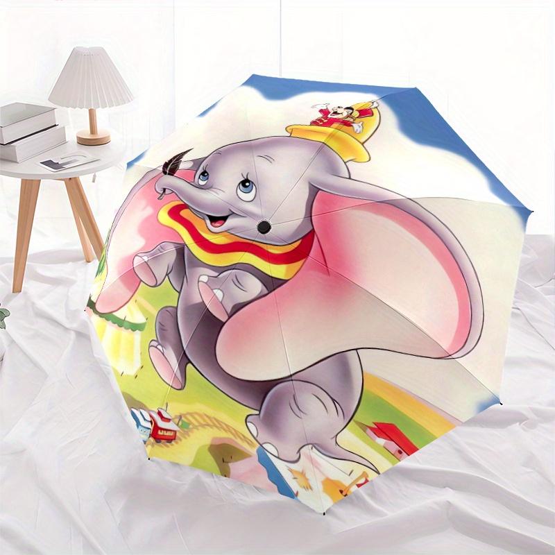 Автоматический складной зонт-трость Dumbo Elephant, Мультяшный дизайн, Милый мультяшный рисунок, Портативный уличный зонт, Идеальный, Праздничный подарок для Disney f