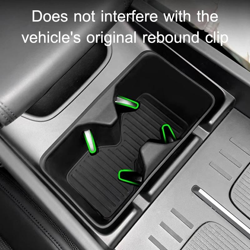 For Hyundai Santa Fe 2024 Center Console Cup Holder Mat Silicone Storage Slot Pad Anti Slip Shockproof Organizer Accessories H3