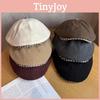 Cap Stylish Newsboy Women Casual Breathable Beret Hat With Plaid Brim Wide
