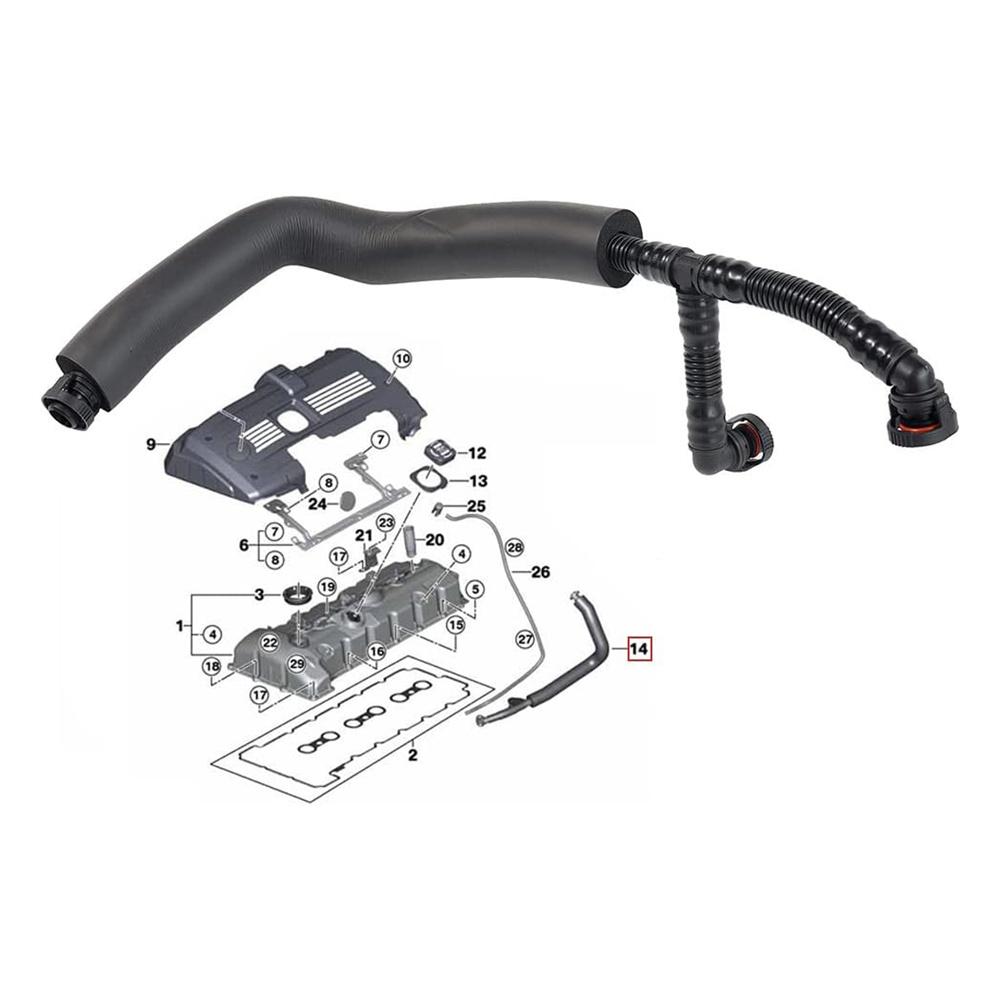 Шланг вентиляции картера ПВХ для BMW E82 128i 328i E60 528i X3 X5 Z4 N52 3.0L