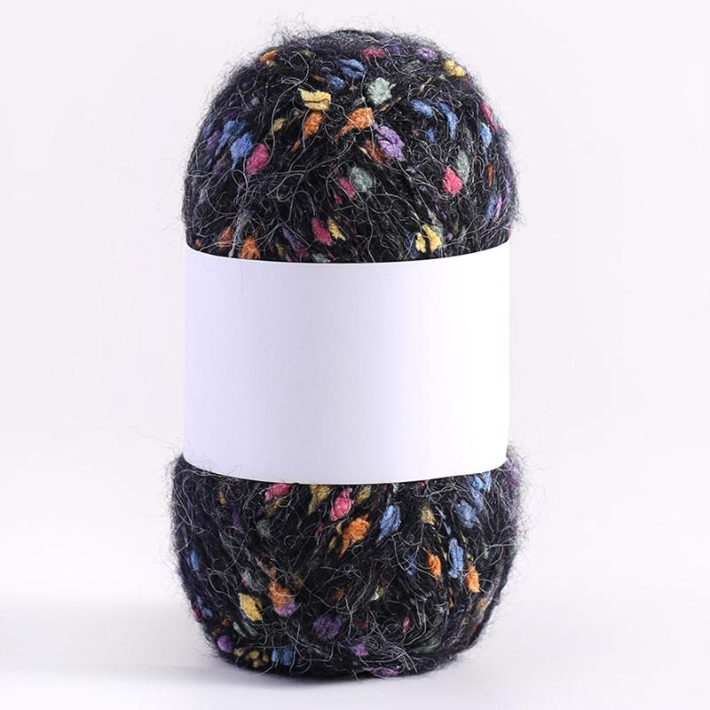 1 Roll DIY Knitting Crochet Rainbow Color Mohair Yarn 50g/ball Hand-woven Dot Comfortable