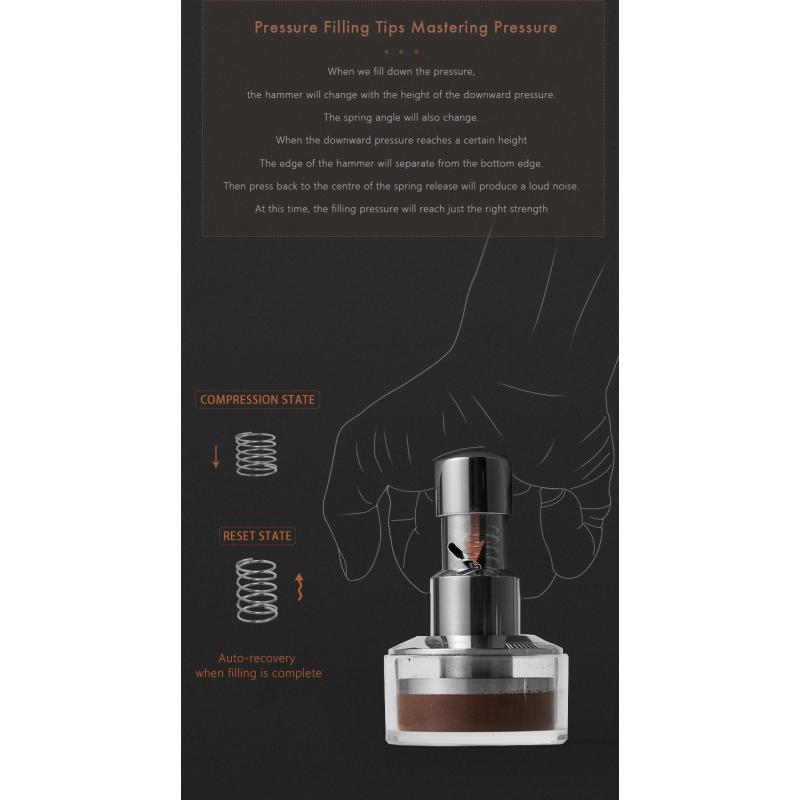 Ударный тампер для эспрессо 51 мм 53 мм 58,35 мм из нержавеющей стали с регулируемой глубиной распределения кофейные принадлежности инструмент