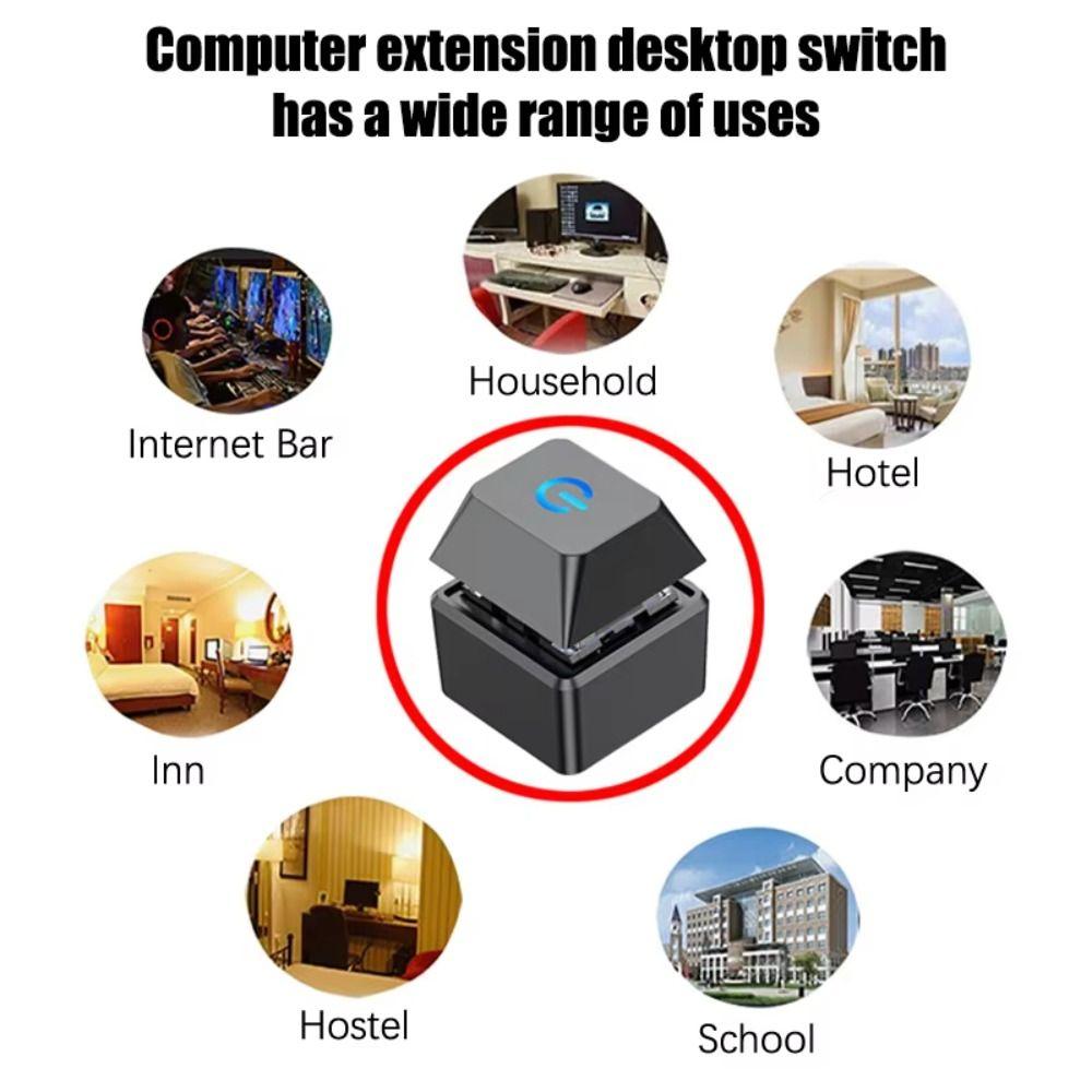 Versatile Computer Desktop Switch Button LED Lights Computer Key Launcher for Home Office