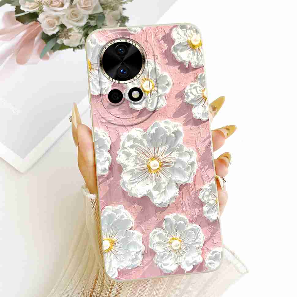 New For Huawei nova 12 5G BLK-AL00 Case Luxury Flower Butterfly Silicone Back Cover For Huawei Nova12 5G Phone Cases Bumper