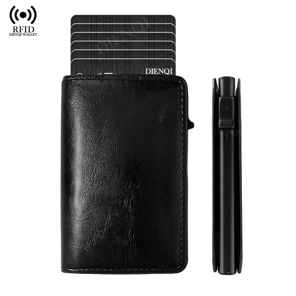 Держатели для ID-карт из ПУ кожи с RFID-защитой, визитница, держатель для банковских и кредитных карт, тонкий карбоновый кошелек, мужская обложка для паспорта, держатель для бейджа