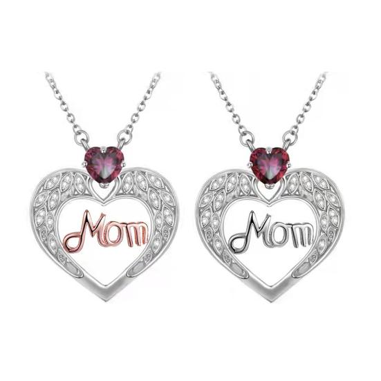 Ожерелье для мамы, женское ожерелье с подвеской в виде сердца из искусственного кристалла, подарок на День матери для мамы, бабушки, жены от дочери, сына