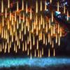 Solar Powered LED 8 Tube Meteor Shower Rain Fairy String Lights Waterproof Icicle Raindrop Snow Falling Cascading Lighting