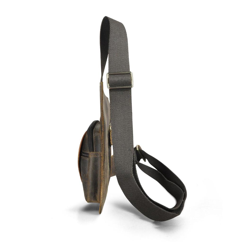 Мужская качественная кожаная модная повседневная сумка-мессенджер на нагрудном ремне, маленькая сумка-рюкзак через плечо