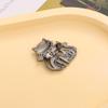 Trendy Elegant Rhinestone Cat Brooch For Women Girls Cartoon Cute Animal Backpack Decoration Badge Funny Clothes Pins Jewelry