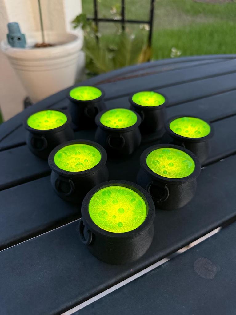 Witch Cauldron Tealight Holder Halloween Decoration Night Light Stand for Seasonal Home Decor Indoor Outdoor Use