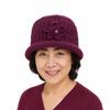 Plush Floral Knitted Bucket Hat Flower Warm Fisherman Hat Retro Woolen Hat  Autumn and Winter