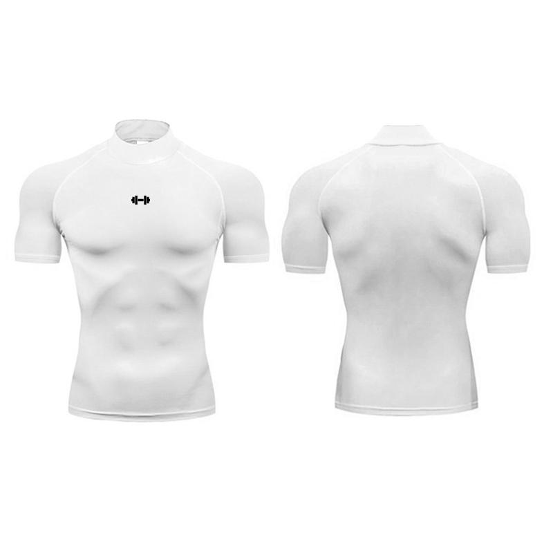Muscleguys Компрессионные футболки мужские летние футболки для бега водолазка эластичные быстросохнущие спортивные футболки для атлетических тренировок в зале с коротким рукавом