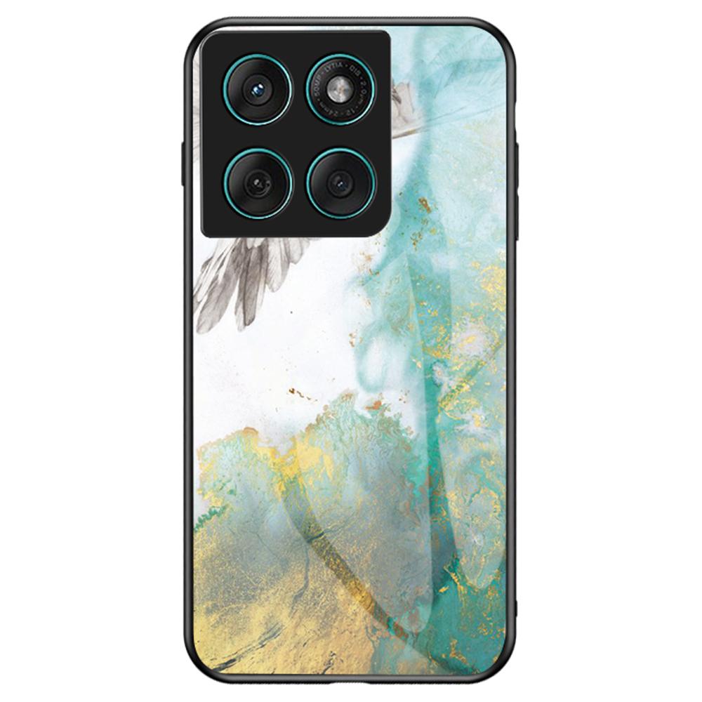 For Motorola Edge 60 Fusion 5G/Edge 60 5G Case Marble Pattern Tempered Glass+PC+TPU Protective Phone Cover