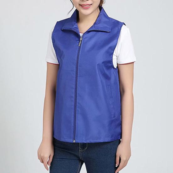 Карманы без рукавов с лацканами, планка на молнии, сетчатая подкладка, уличный жилет, яркий цвет, приталенный рабочий жилет для волонтеров
