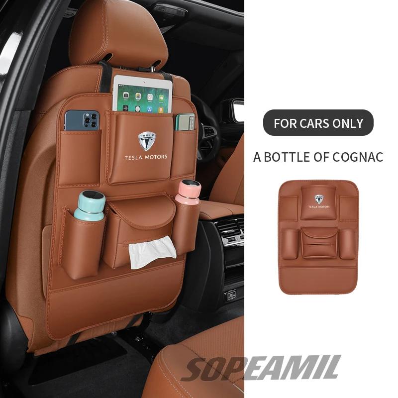 For Tesla Cybertruck Beast Roadster Model 3 Model Y Model S Model X Car Seat Back Storage Bag Rear Seat Anti-Wear Anti-kick Pad