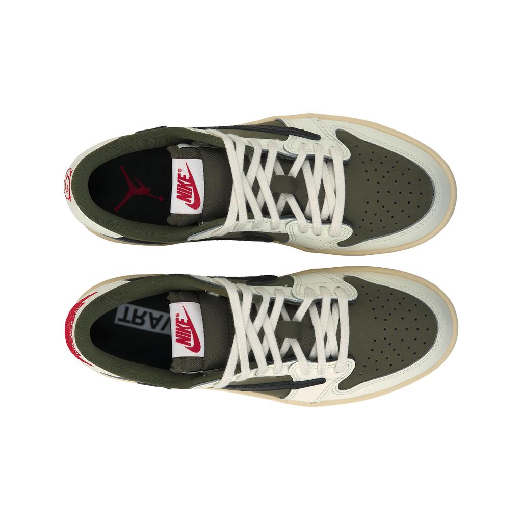 Кроссовки Travis Scott x Air Jordan 1 Retro Low OG SP PS Reverse Olive / Medium Olive Kids Green Black Sail DO5442-200