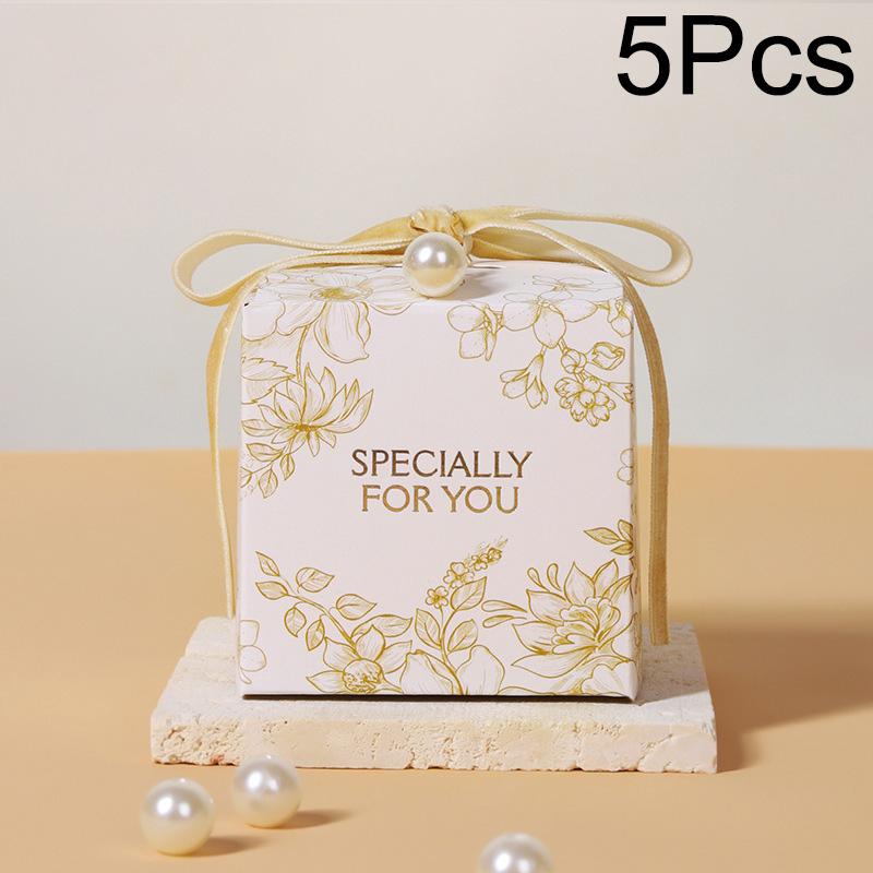 5pc Elegant Fresh Flowers Candy Box Biscuit Storage Party Supplies Gift Wrapping Favors Decor Paper