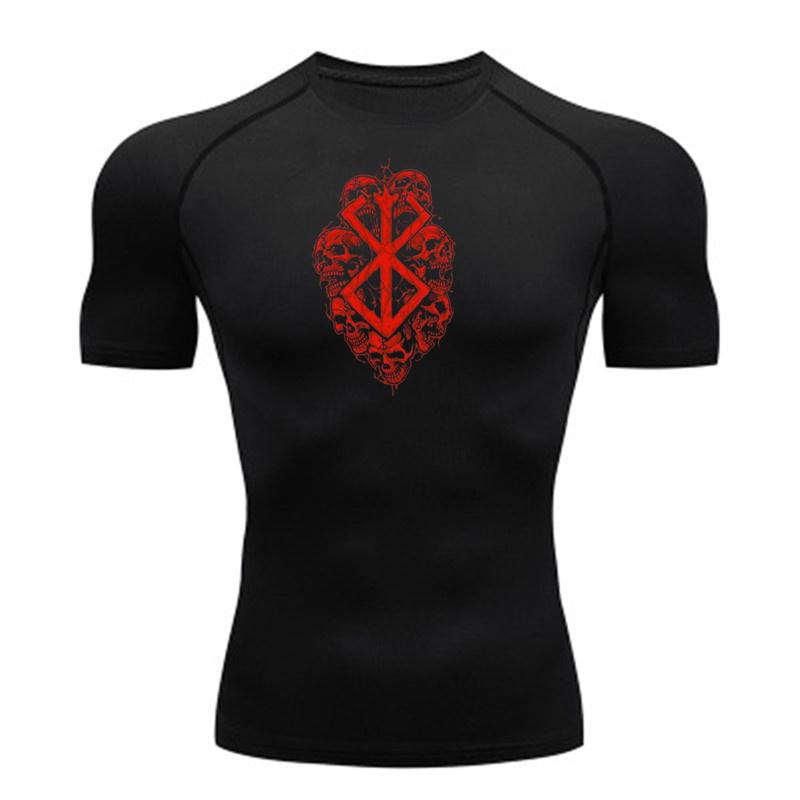 Anime Men's Compression Shirt Fitness Sport Running Tight Gym TShirts Athletic Workout Quick Dry Tops Tee Summer Top Y2k