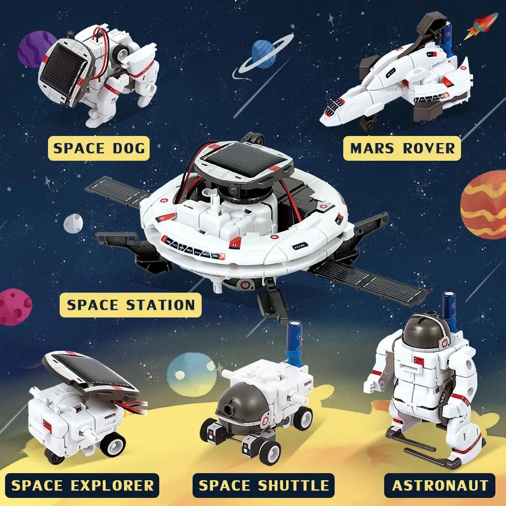 Solar Robot Toys Kits STEM Technology Science Kits Learning Astronaut Space Scientific Educational Toy for Kids Children Boys
