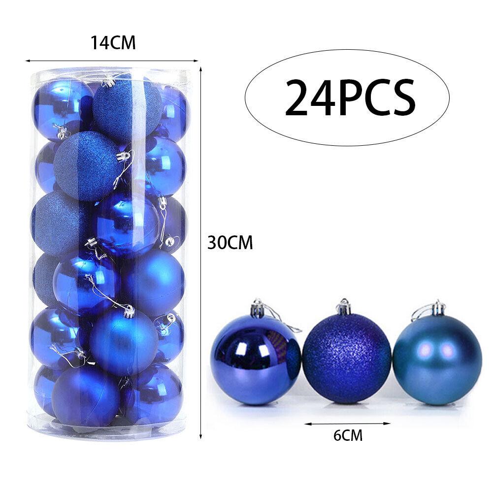 8 СМ 24 ШТ. Рождественские Подвесные Шаровые Украшения Небьющиеся Рождественские Елочные Украшения Комплект Рождественские Украшения Шары для Праздника Свадьбы Декор