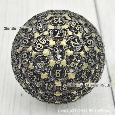 100-гранные полые металлические игральные кости для TRPG: D100/D20 для Dungeons & Dragons, COC и настольных игр