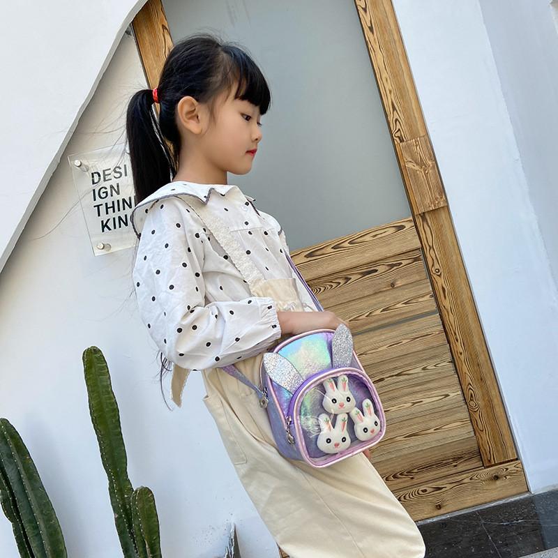 Adorable Shiny Sequin Pu Bunny Crossbody Bag For Girls Ideal For Princesses
