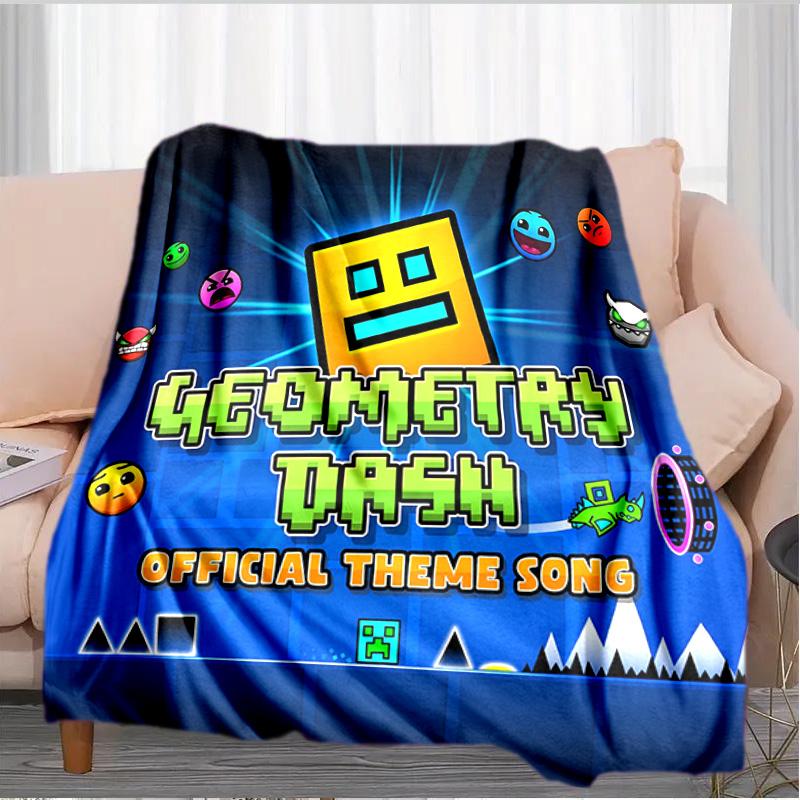 Geometry Dash: Dance To The Beat Blanket Suitable for Sofas, Beds, Offices, And Camping - Perfect Gift for Halloween Christmas