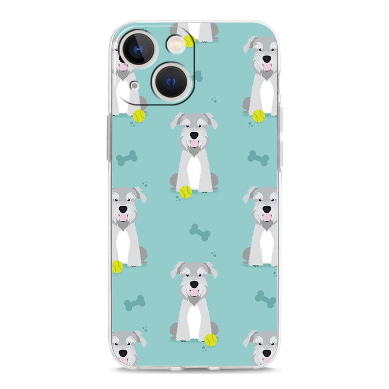 Cartoon Schnauzer Dog Phone Case For iPhone 11 Cases iPhone 15 12 13 14 16 Pro Max X XR XS 14 15 Plus 16Pro iPhone16 Clear Cover