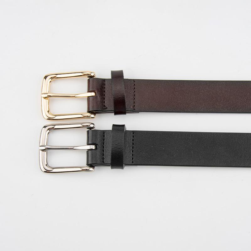 Women's Genuine Leather Ins Style Genuine Leather Belt Casual Simple Commuting Versatile Dress Jeans Belt Decorative Belt