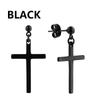 1 Pairs Punk Stainless Steel Stud Earrings Black Earrings Set For Men Women Vintage Hip Hop Piercing Ear Jewelry