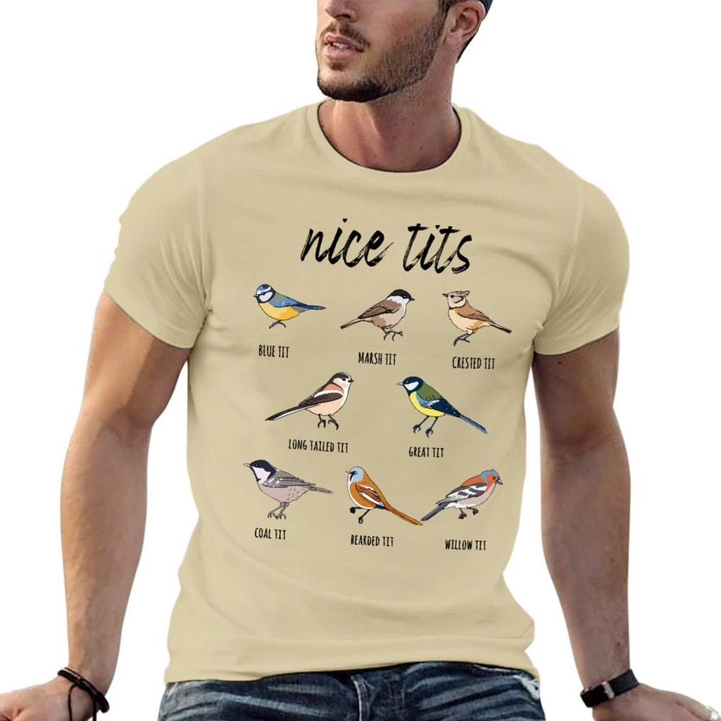 Nice Tits Funny Bird Watching T-Shirt oversizeds shirts graphic men clothes