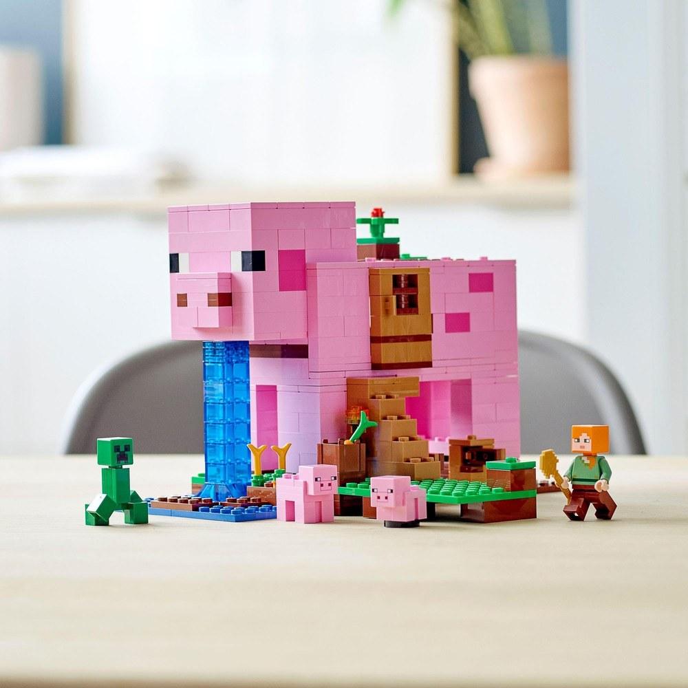 Конструктор LEGO Minecraft Дом-свинья 21170 Строительные блоки Рождественский подарок для мальчиков и девочек от 8 лет