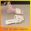 2025 New Super Fire French Flat-bottomed Cool Slippers Women's Summer Wear Fashion High-end Sense Small Fragrant Style Going Out Beach Shoes