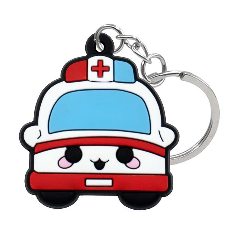 Medical Series Cartoon Animation PVC Keychain or Backpack Pendant with Customizable Logo.