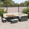Garden Sofa Set with Cushions 12 pcs Black Poly Rattan