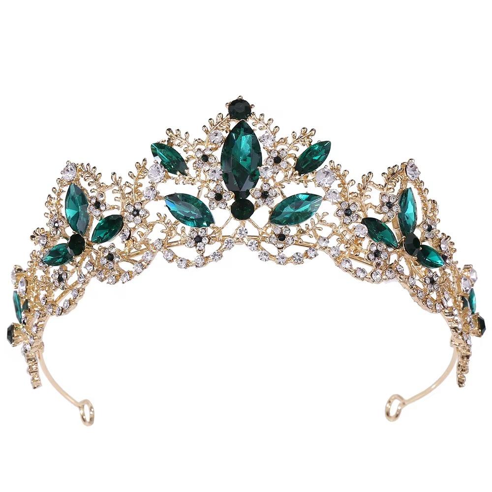 Elegant Bridal Princess Crown Sparkling Wedding Head Wear Baroque Queen Tiaras Birthday Party