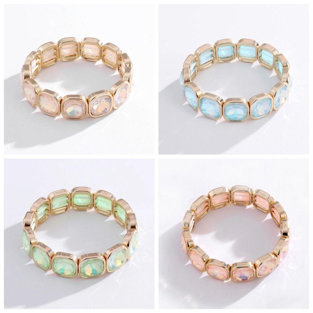 Square Glass Bracelets Beaded Bracelets Boho Crystal Beads Bracelet Gift