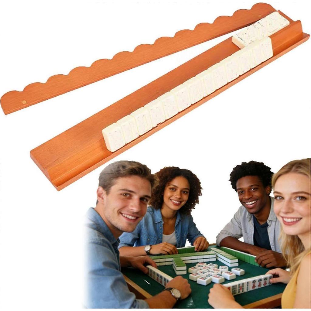 Tortoise Shell Rack & Pusher Set, Tortoise Shell Acrylic Mahjong Rack Set with Fully Detachable Magnetic Pushers, Tortoise Shell Mahjong Racks, 20 Inc